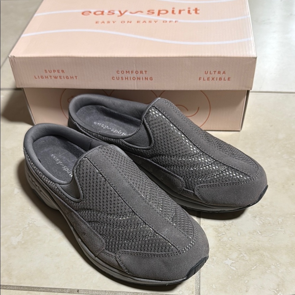 Easy Spirit Gray NIB Slip-Ons with Cushioned Footbed